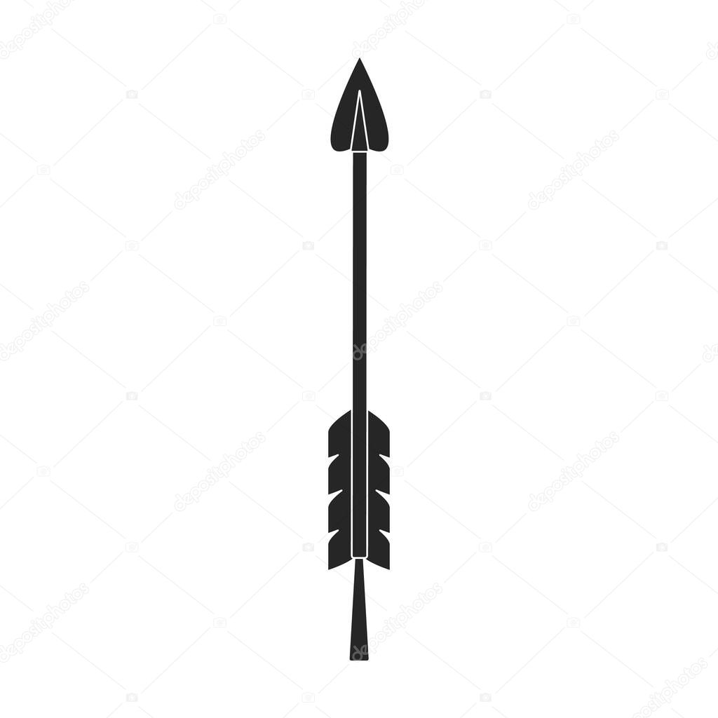 Arrow for bow vector icon.Black vector logo isolated on white background arrow for bow.