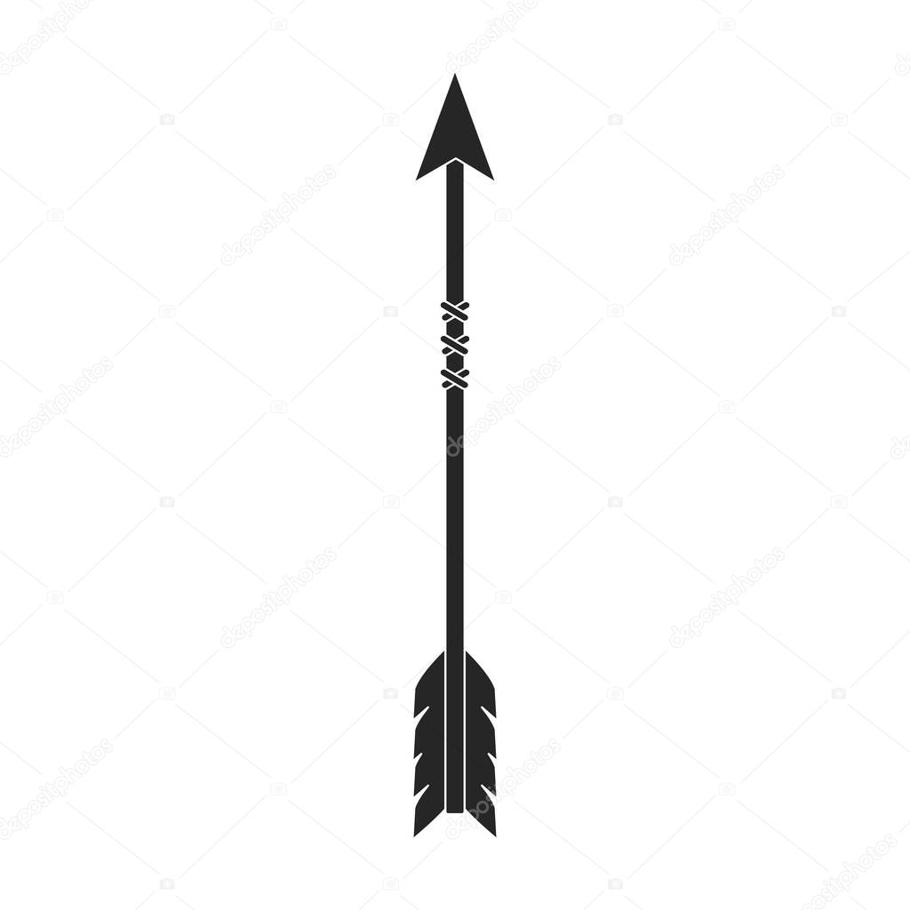 Arrow for bow vector icon.Black vector logo isolated on white background arrow for bow.