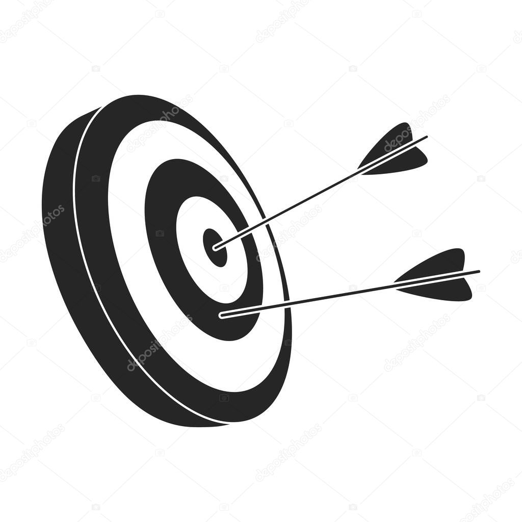 Target vector icon.Black vector logo isolated on white background target.
