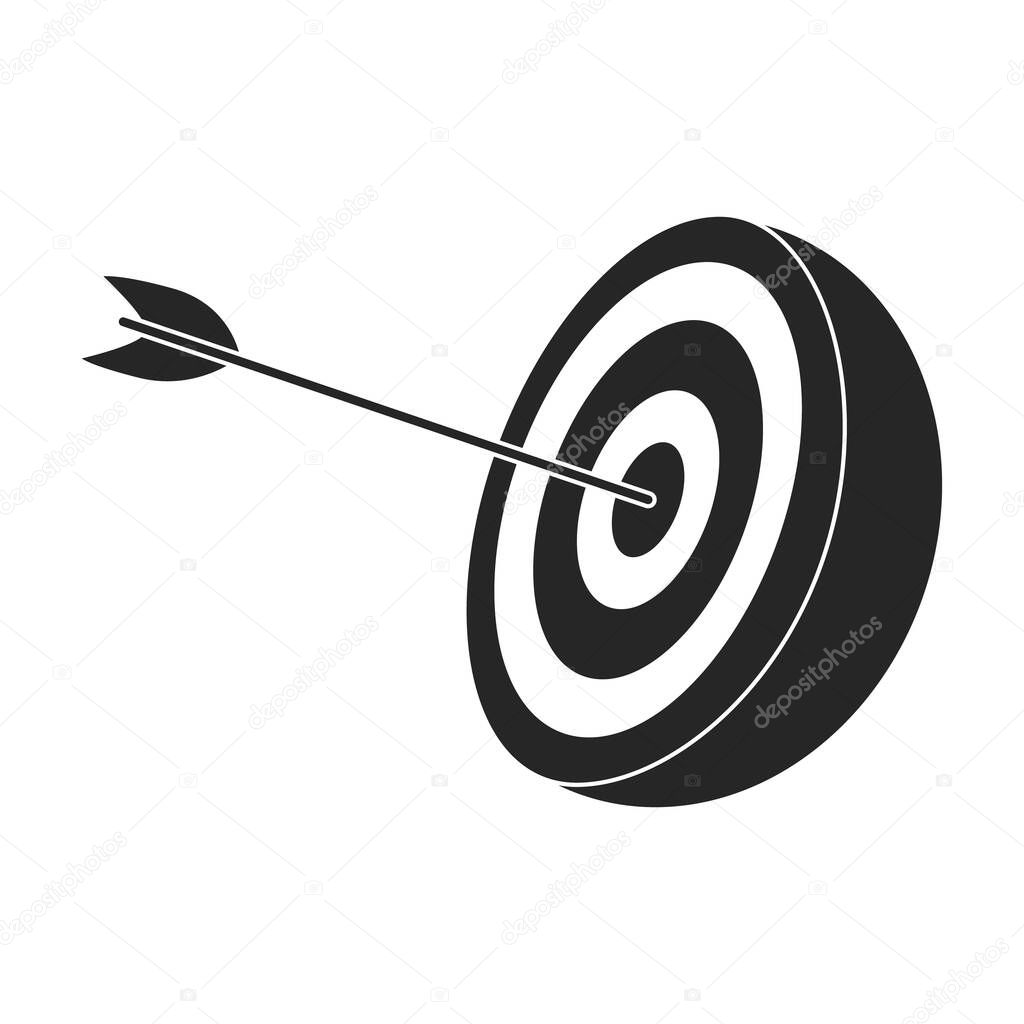 Target vector icon.Black vector logo isolated on white background target.