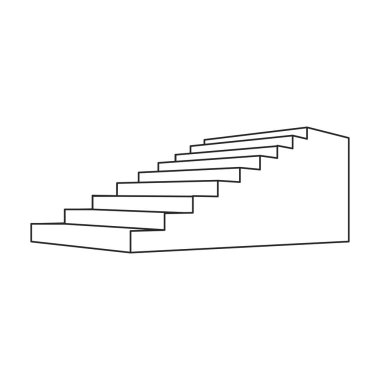 Merdiven vektör simgesi. Beyaz arka planda izole edilmiş vektör logosu. .