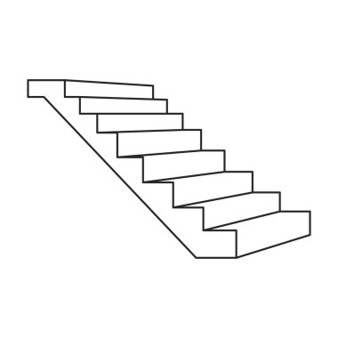 Merdiven vektör simgesi. Beyaz arka planda izole edilmiş vektör logosu. .