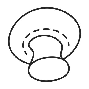 Champignon vektör simgesi. Taslak vektör logosu beyaz arkaplan şampiyonunda izole edildi .