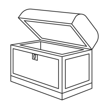 Göğüs hazine vektörü simgesi. Beyaz arkaplan sandık hazinesinde izole edilmiş ana vektör logosu..