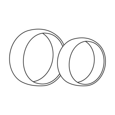 Alyans vektör simgesi. Taslak vektör logosu beyaz zemin üzerinde izole edilmiş. .