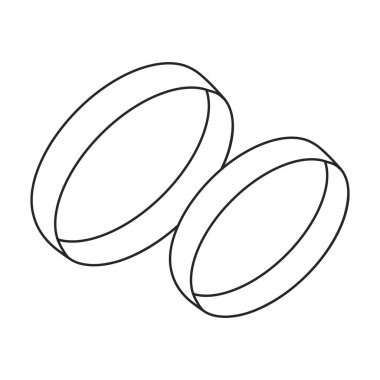 Alyans vektör simgesi. Taslak vektör logosu beyaz zemin üzerinde izole edilmiş. .