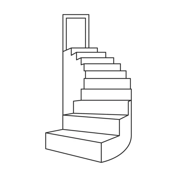 Stair vector icon.Outline vector logo isolated on white background stair .