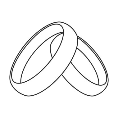 Alyans vektör simgesi. Taslak vektör logosu beyaz zemin üzerinde izole edilmiş. .