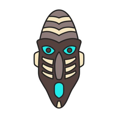 African mask vector icon.Color vector logo isolated on white background african mask.