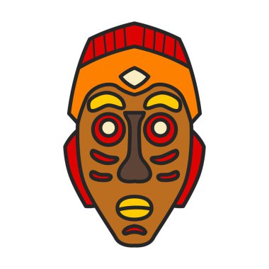 African mask vector icon.Color vector logo isolated on white background african mask.