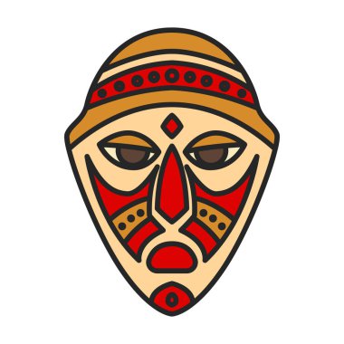 African mask vector icon.Color vector logo isolated on white background african mask.