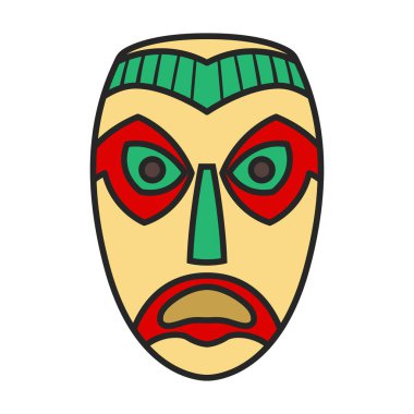 African mask vector icon.Color vector logo isolated on white background african mask.