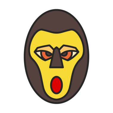 African mask vector icon.Color vector logo isolated on white background african mask.