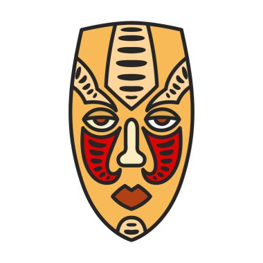African mask vector icon.Color vector logo isolated on white background african mask.