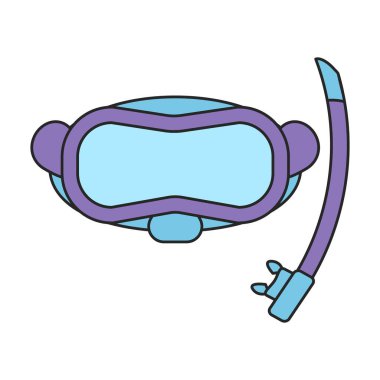 Diver glasses vector icon.Color vector logo isolated on white background diver glasses.