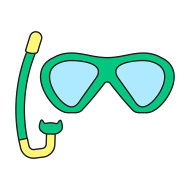 Diver glasses vector icon.Color vector logo isolated on white background diver glasses.