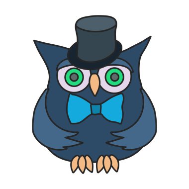 Owl vector icon.Color vector logo isolated on white background owl.