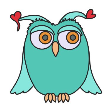 Owl vector icon.Color vector logo isolated on white background owl.