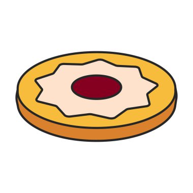 Biscuit cookie vector icon.Color vector logo isolated on white background biscuit cookie.