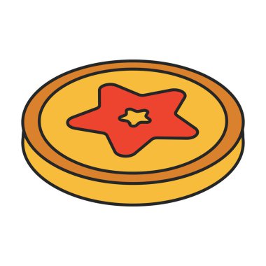 Biscuit cookie vector icon.Color vector logo isolated on white background biscuit cookie.