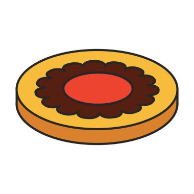 Biscuit cookie vector icon.Color vector logo isolated on white background biscuit cookie.