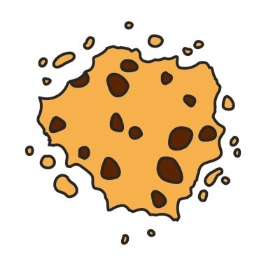 Cookies with crumbs vector icon.Color vector logo isolated on white background cookies with crumbs.