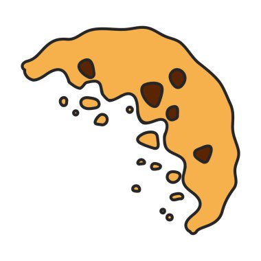 Cookies with crumbs vector icon.Color vector logo isolated on white background cookies with crumbs.