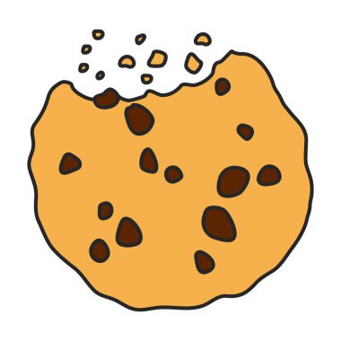 Cookies with crumbs vector icon.Color vector logo isolated on white background cookies with crumbs.