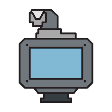 Video camera vector icon.Color vector logo isolated on white background video camera.