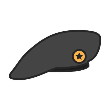 Military beret vector icon.Color vector logo isolated on white background military beret.