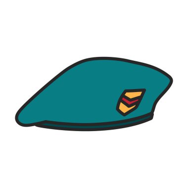 Military beret vector icon.Color vector logo isolated on white background military beret.