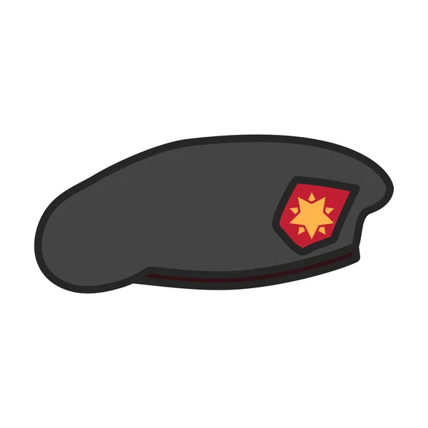 Military Beret Vector Icon Color Vector Logo Isolated White Background — Archivo Imágenes Vectoriales