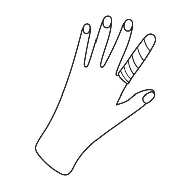 Bandage vector outline logo. Vector illustration band on white background. Isolated outline illustration icon of bandage .