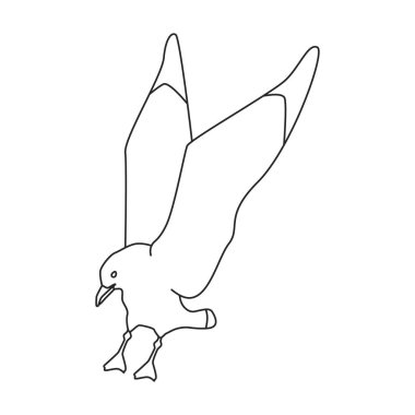 Bird gull vector icon.Outline vector logo isolated on white background bird gull.