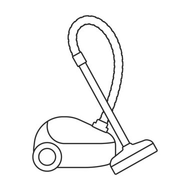 Vacuum cleaner vector outline icon. Vector illustration electric vacuum on white background. Isolated outline illustration logo of cleaner.