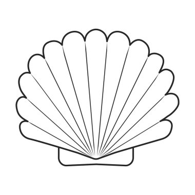 Shell sea vector outline icon. Vector illustration sea shell on white background. Isolated outline illustration logo of seashell.