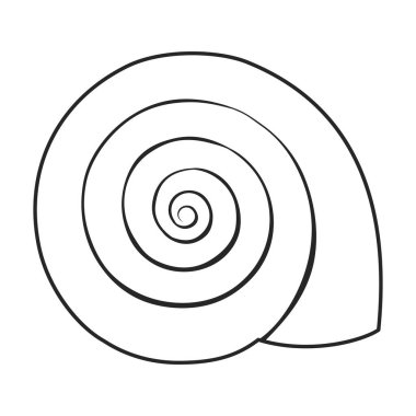 Shell sea vector outline icon. Vector illustration sea shell on white background. Isolated outline illustration logo of seashell.