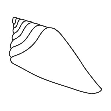 Shell sea vector outline icon. Vector illustration sea shell on white background. Isolated outline illustration logo of seashell.