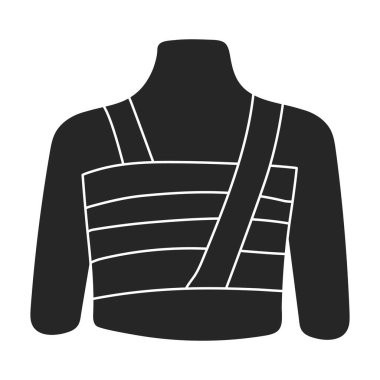 Bandaj vektör çizgi film logosu. Beyaz arkaplanda vektör illüstrasyon bandı. İzole edilmiş karikatür bandaj çizimi simgesi .