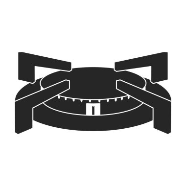 Stove burner vector black icon. Vector illustration burning gas on white background. Isolated black illustration logo of gas stove.