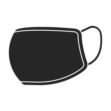 Tıbbi maske vektör simgesi. Siyah vektör logosu beyaz arka plan tıbbi maskesi üzerinde izole edilmiş..