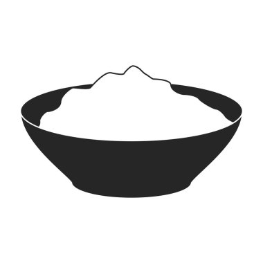 Bowl dough vector icon.Black vector logo isolated on white background bowl dough.