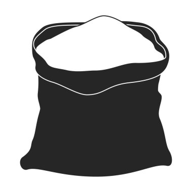 Bag flour vector icon.Black vector logo isolated on white background bag flour.