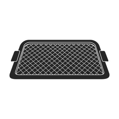 Tray for food vector black icon. Vector illustration tray for food on white background. Isolated black illustration logo of salver.