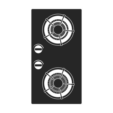 Gas stove vector icon.Black vector logo isolated on white background gas stove.
