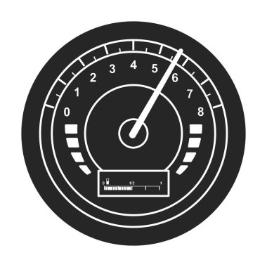 Speedometer vector icon.Black vector logo isolated on white background speed .