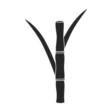 Stem sugar cane vector icon.Black vector logo isolated on white background stem sugar cane.