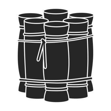 Stem sugar cane vector icon.Black vector logo isolated on white background stem sugar cane.