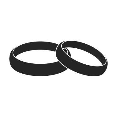 Wedding ring vector icon.Black vector logo isolated on white background wedding ring .