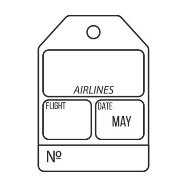 Baggage tag vector icon.Outline vector logo isolated on white background baggage tag.
